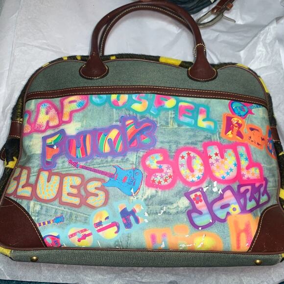 VINTAGE FRED SEGAL GRAFFITI ART MULTIMEDIA MUSIC PEACE LOVE THEME BOWLING BAG - Picture 2 of 14